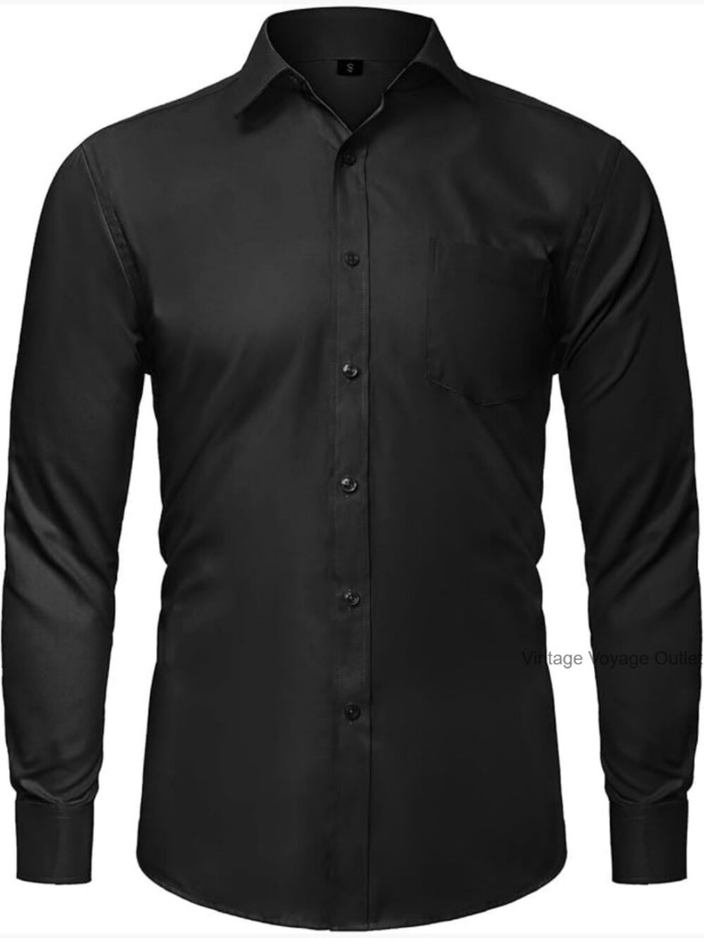 Men's Long Sleeve Button Down Dress Shirt Regular Fit Wedding Business Casual - Picture 1 of 5